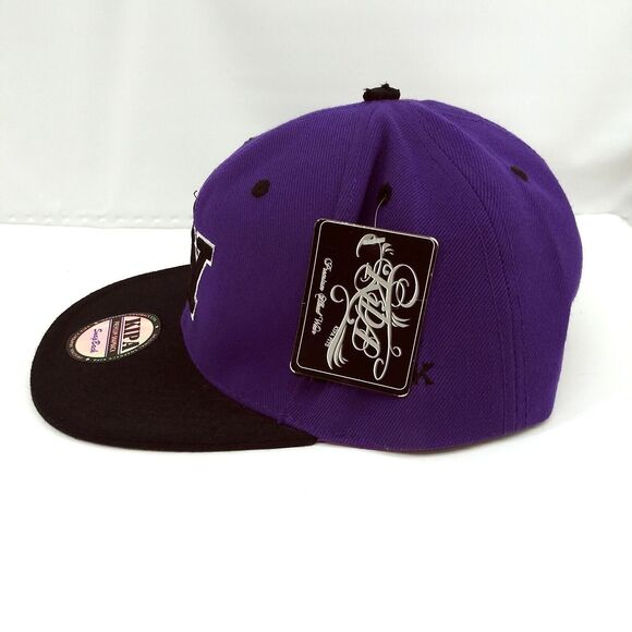 New York Dark Purple Black Snapback Premium Headwear Cap Hat KIPA - Picture 2 of 9